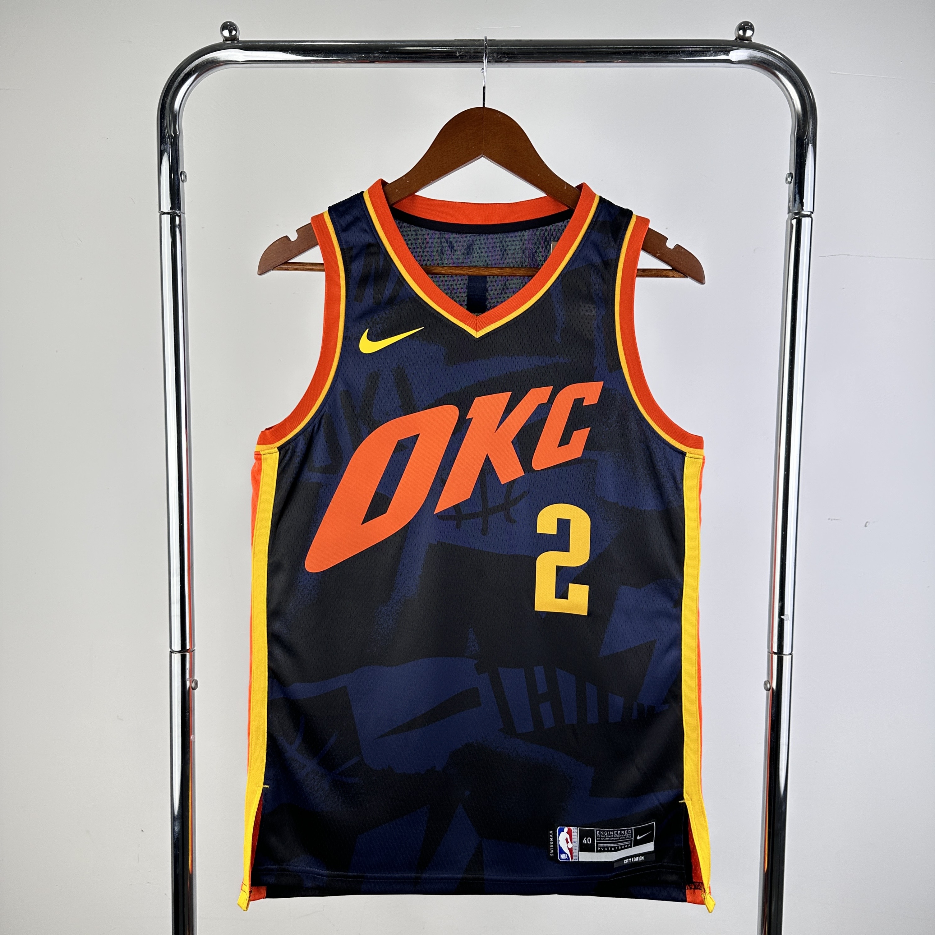 Men Oklahoma City Thunder #2 Shai Gilgeous-Alexander Black City Edition Season Nike 2024 NBA Jersey->->NBA Jersey